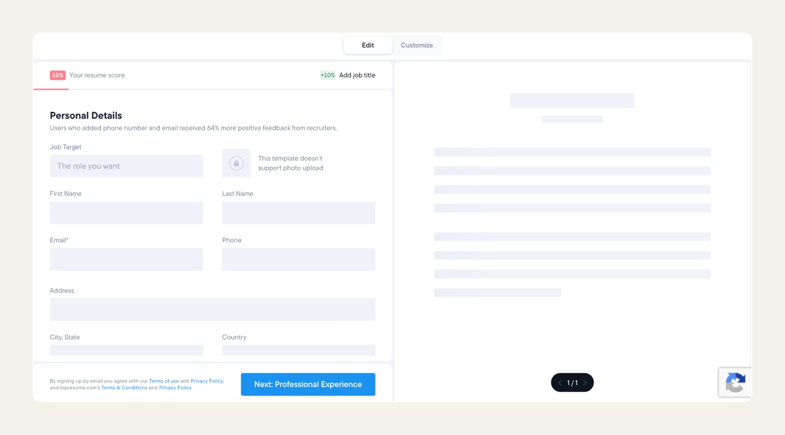 Screenshot of the Resume.io template library showing clean, professional resume designs