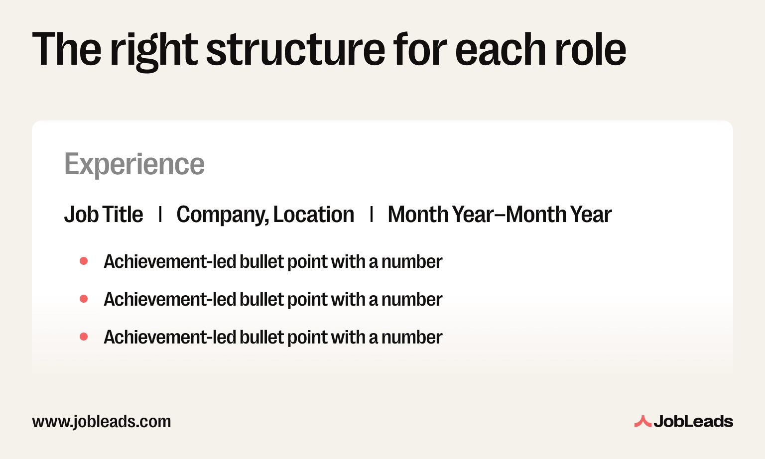 How to structure the work experience section of your resume