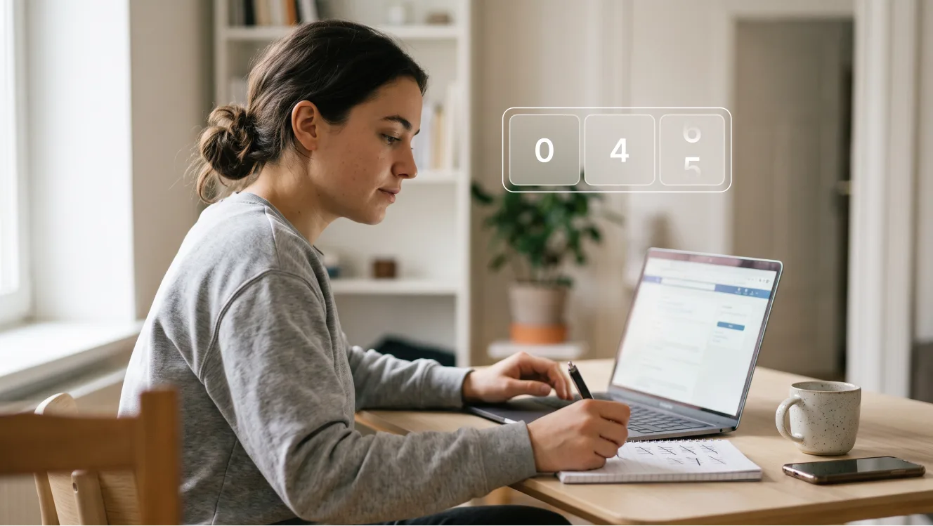A job seeker reviewing a long list of submitted job applications on a laptop